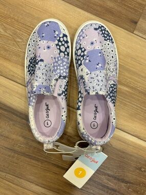 Cat & Jack Lavender & Navy Patchwork Floral Slip-On Sneakers